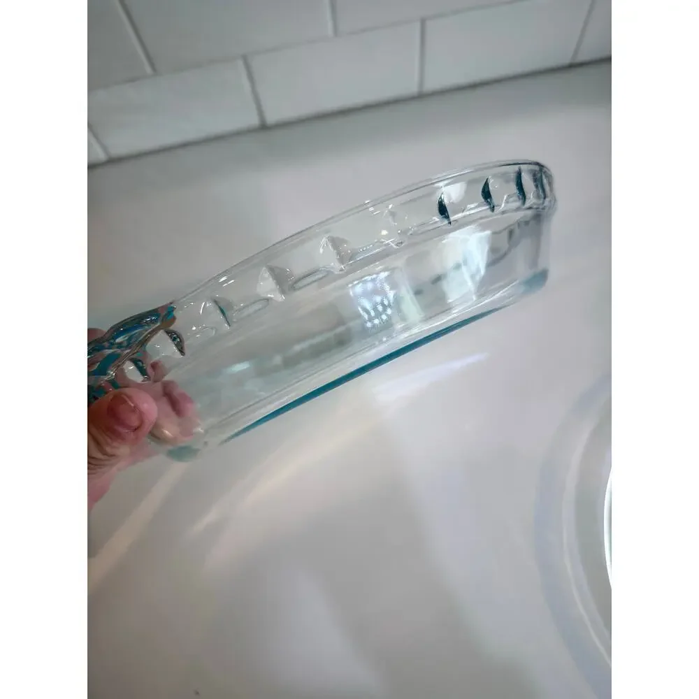 Pyrex Glass Round Shallow Quiche Flan Pie Baking Dish Fluted